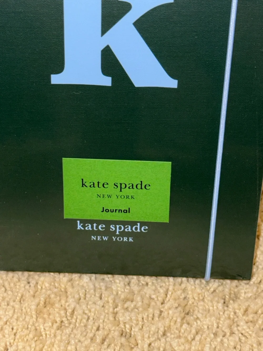 kate spade Dark Green Journal with Light Blue ‘k’
